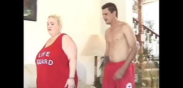  Chubby blonde lifeguard Patty Parker gets her wet pussy pounded by a fit stud
